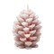 Frosted Pine Cone Blush Candle - Sculpted Paraffin Wax, 75 Hour Burn Time, 3.9" H x 2.4" D, Perfect for Everyday Decor